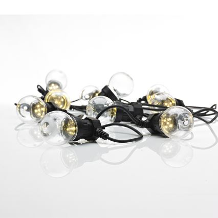 Markslöjd 703181 - Corrente exterior de Natal LED DAKKE 10xLED 7,5m IP44 branco quente