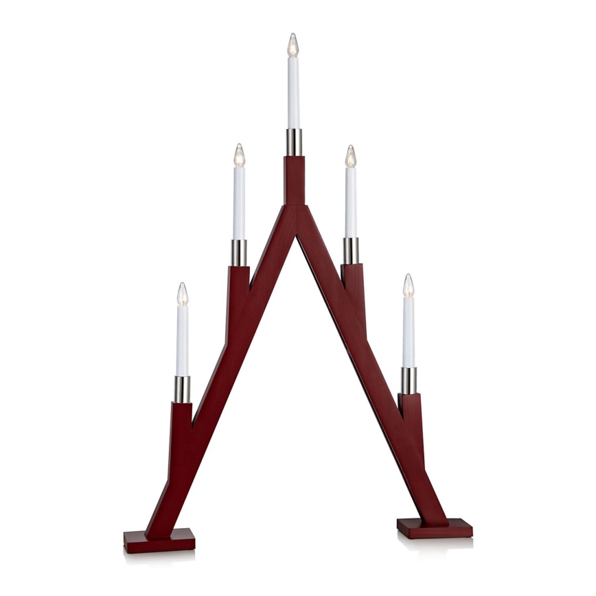 Markslöjd 703836 - Castiçal de Natal BJURFORS 5xE10/3W/55V vermelho