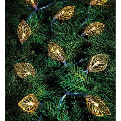 Markslöjd 703859 - Corrente decorativa LED LEAF LED/3xAA 1,85m branco quente