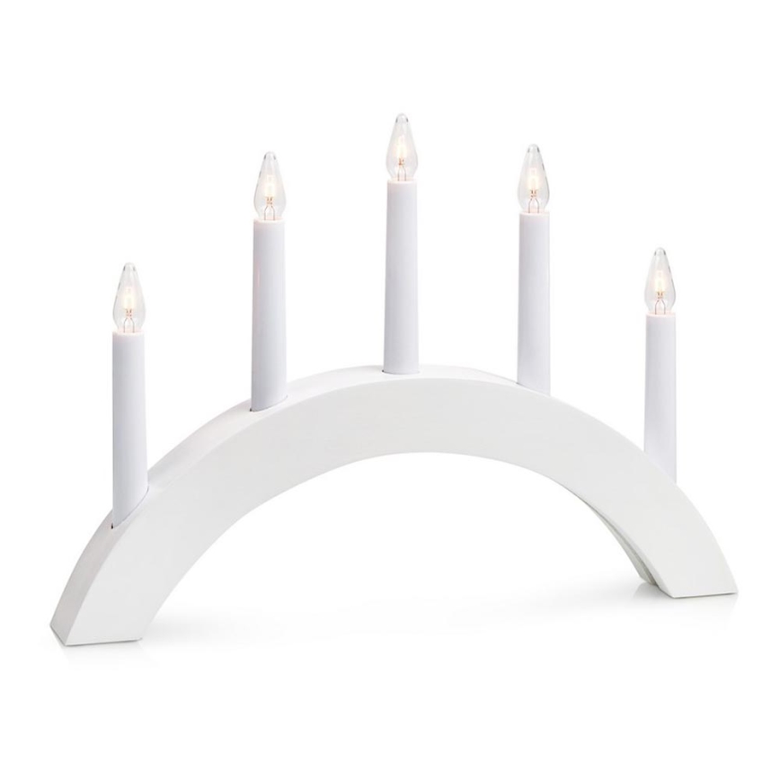 Markslöjd 704469 - Castiçal de natal ATLE 5xE10/3W/230V branco