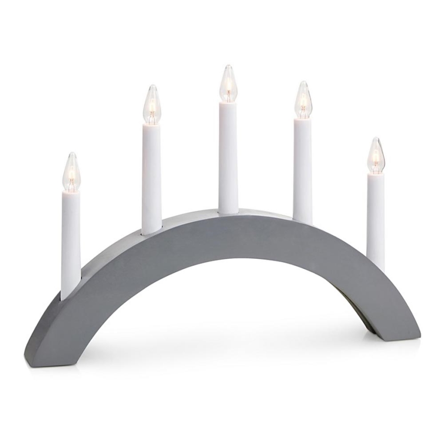 Markslöjd 704470 - Castiçal de natal ATLE 5xE10/3W/230V cinzento