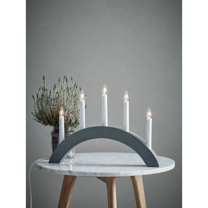 Markslöjd 704470 - Castiçal de natal ATLE 5xE10/3W/230V cinzento