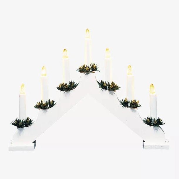 Markslöjd 704641 - Castiçal de Natal OLA 7xE10/3W/230V branco