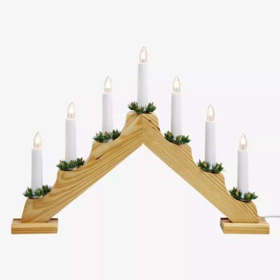 Markslöjd 704643 - Castiçal de Natal OLA 7xE10/3W/230V castanho
