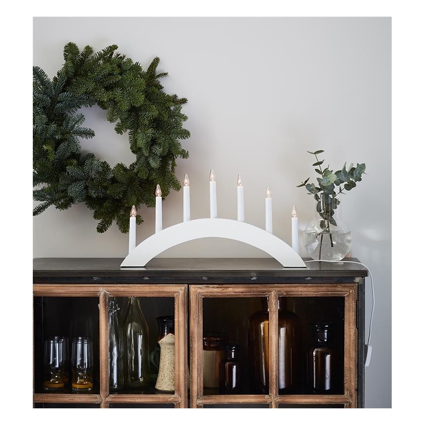 Markslöjd 704830 - Castiçal de natal ATLE 7xE10/3W/230V branco