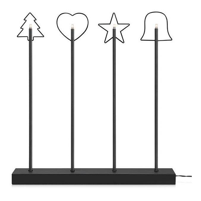Markslöjd 705255 - Castiçal de Natal GINGER 4xE5/0,8W/12V preto