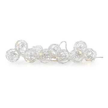 Markslöjd 705442 - Corrente decorativa LED ZOO 10xLED/2xAA 1,6m branco quente