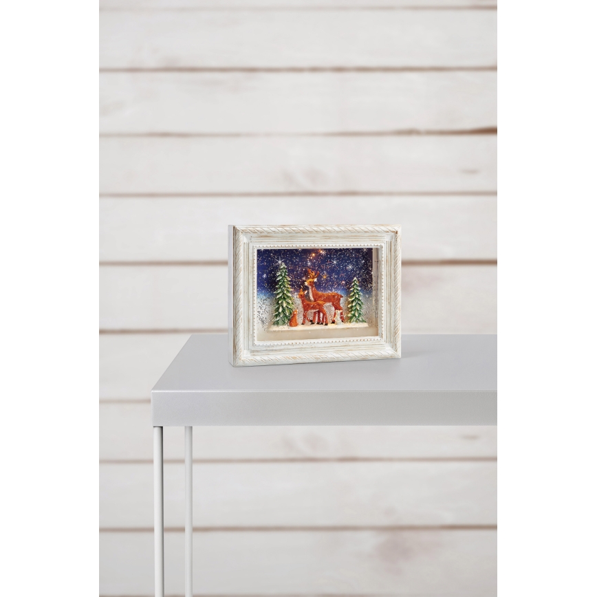 Markslöjd 705554 - Decoração de Natal LED REINHARD LED/0,06W/4xAA/branco quente branco/pátina