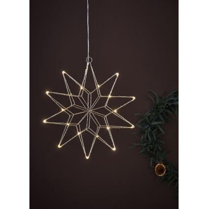 Markslöjd 705750 - Decoração de Natal LED GLEAM LED/0,6W/3xAA prateado