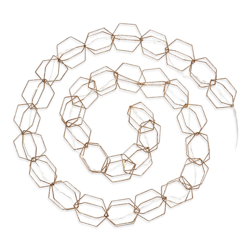 Markslöjd 705754 - Corrente decorativa LED SERVE LED/3xAA 1,9m dourada