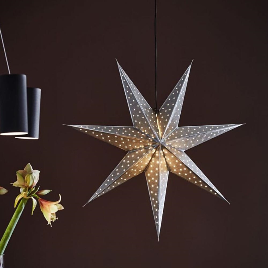 Markslöjd 705769 - Decoração de Natal GLITTER 1xE14/25W/230V diâmetro 45 cm prateado