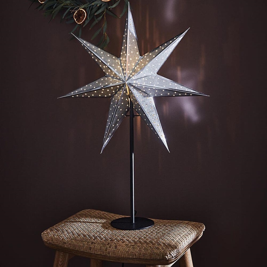 Markslöjd 705794 - Decoração de Natal GLITTER 1xE14/25W/230V 65 cm preto/prateado