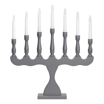 Markslöjd 705813 - Castiçal de Natal SVANEHOLM 7xE10/3W/230V pinho/cinzento