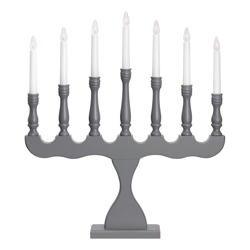 Markslöjd 705813 - Castiçal de Natal SVANEHOLM 7xE10/3W/230V pinho/cinzento