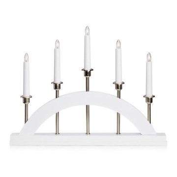 Markslöjd 705832 - Castiçal de Natal BRIDGE 5xE10/3W/230V branco