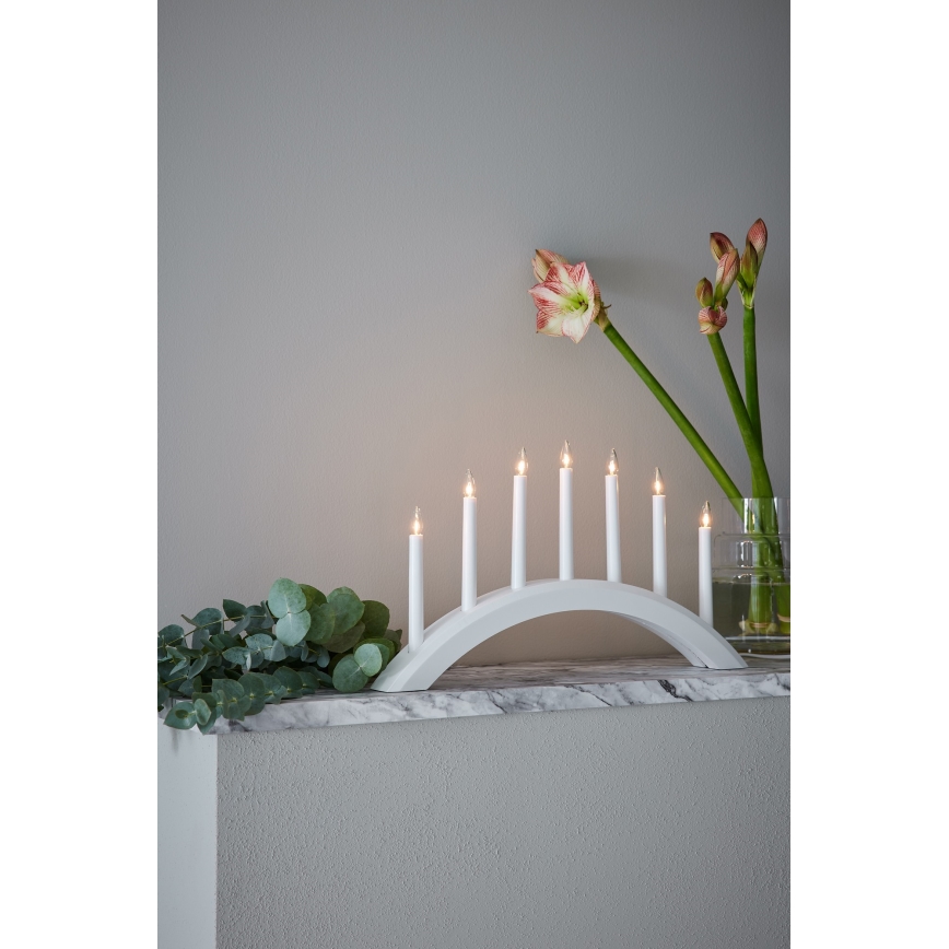 Markslöjd 705953 - Castiçal de Natal AVENTO 7xE10/3W/230V branco