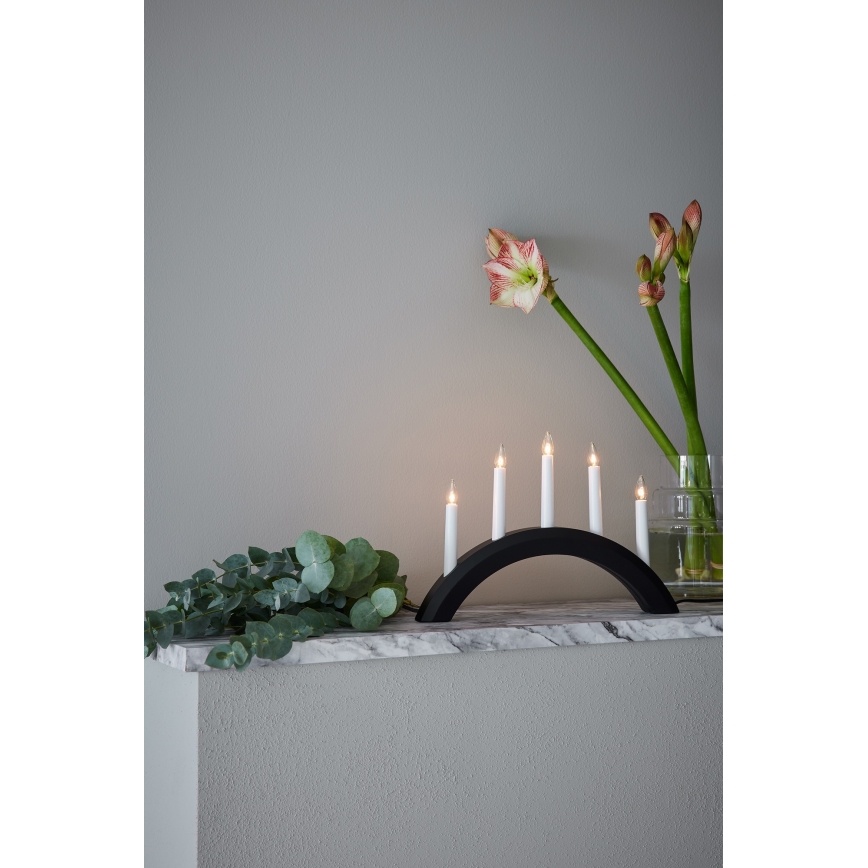 Markslöjd 705955 - Castiçal de Natal AVENTO 5xE10/3W/230V preto