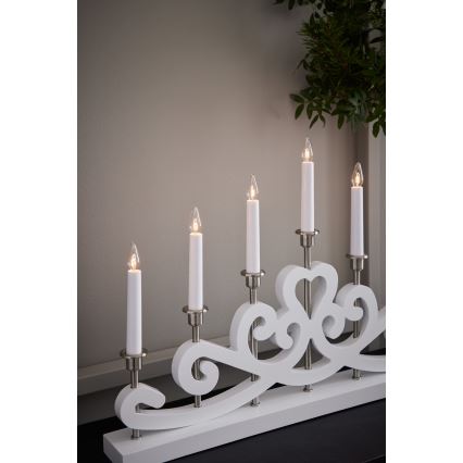 Markslöjd 705965 - Castiçal de Natal NIGHTFALL 7xE10/3W/230V branco