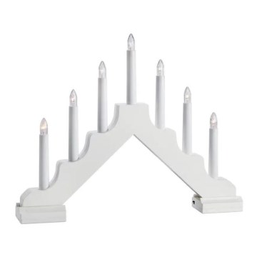Markslöjd 706051 - Castiçal de Natal LED EVELIN 7xLED/0,06W/6xAA branco