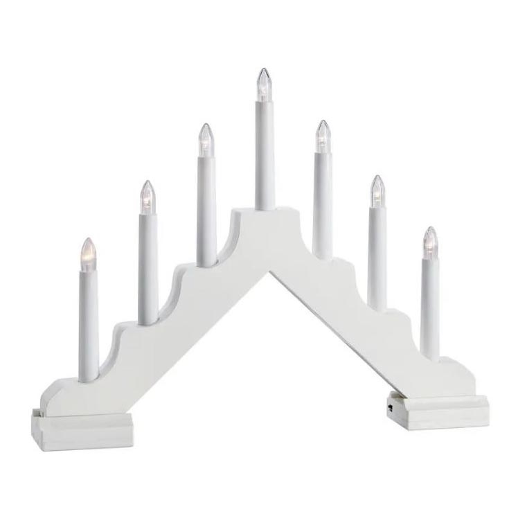 Markslöjd 706051 - Castiçal de Natal LED EVELIN 7xLED/0,06W/6xAA branco