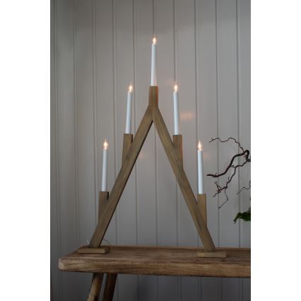 Markslöjd 706161 - Castiçal de Natal BJURFORS 5xE10/3W/230V castanho