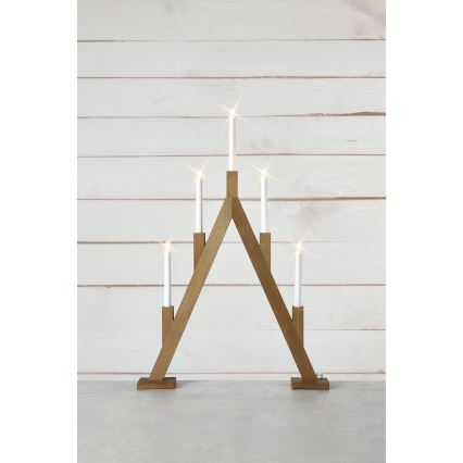 Markslöjd 706161 - Castiçal de Natal BJURFORS 5xE10/3W/230V castanho