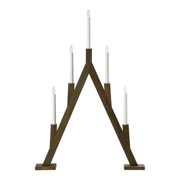 Markslöjd 706163 - Castiçal de Natal BJURFORS 5xE10/3W/230V castanho