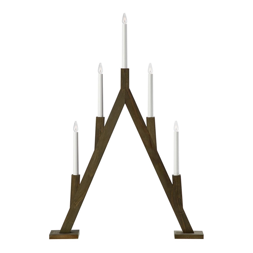Markslöjd 706163 - Castiçal de Natal BJURFORS 5xE10/3W/230V castanho