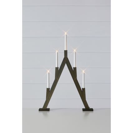 Markslöjd 706163 - Castiçal de Natal BJURFORS 5xE10/3W/230V castanho