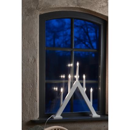 Markslöjd 706222 - Castiçal de Natal ARIELE 5xE10/3W/230V pinho/branco