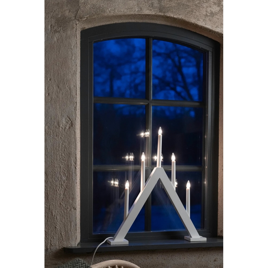 Markslöjd 706222 - Castiçal de Natal ARIELE 5xE10/3W/230V pinho/branco