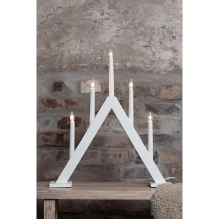 Markslöjd 706222 - Castiçal de Natal ARIELE 5xE10/3W/230V pinho/branco