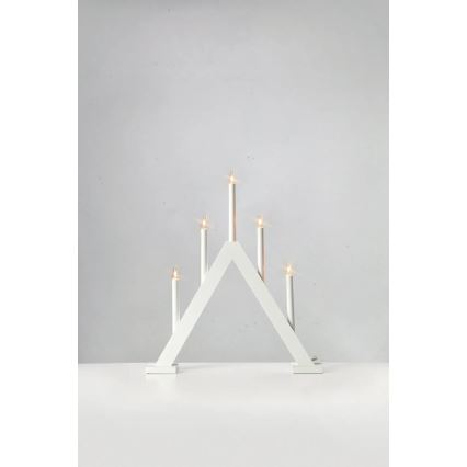 Markslöjd 706222 - Castiçal de Natal ARIELE 5xE10/3W/230V pinho/branco