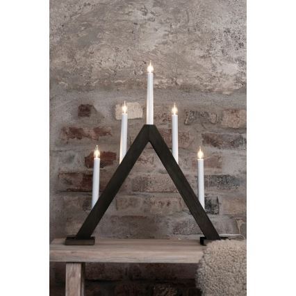 Markslöjd 706224 - Castiçal de Natal ARIELE 5xE10/3W/230V pinho/castanho