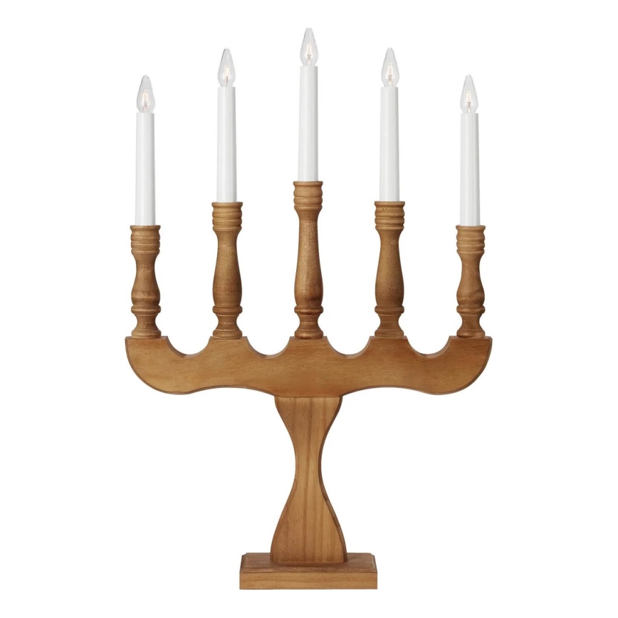 Markslöjd 706279 - Castiçal de Natal SVANEHOLM 5xE10/3W/230V pinho/castanho