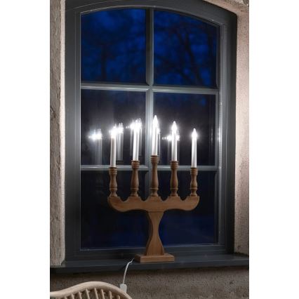 Markslöjd 706279 - Castiçal de Natal SVANEHOLM 5xE10/3W/230V pinho/castanho