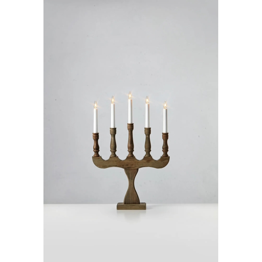 Markslöjd 706280 - Castiçal de Natal SVANEHOLM 5xE10/3W/230V pinho/castanho