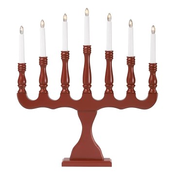 Markslöjd 8004,1 - Castiçal de Natal SVANEHOLM 7xE10/3W/230V pinho/vermelho