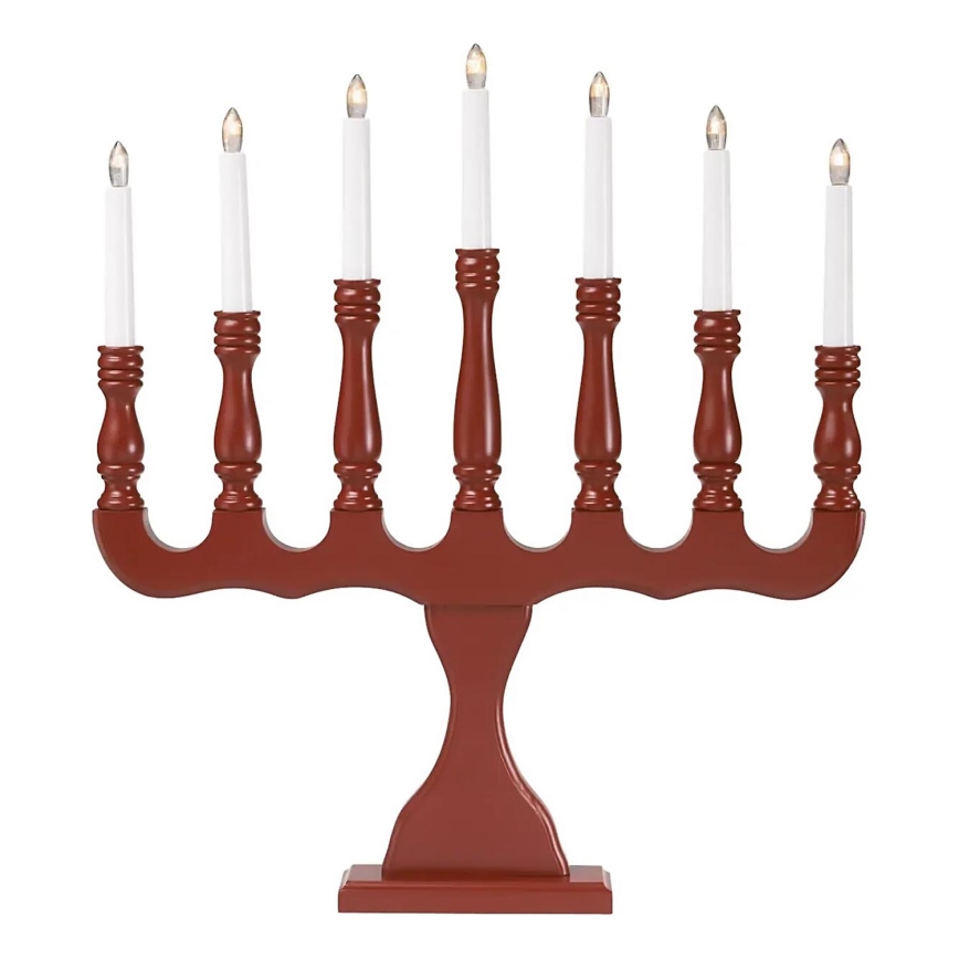 Markslöjd 8004,1 - Castiçal de Natal SVANEHOLM 7xE10/3W/230V pinho/vermelho