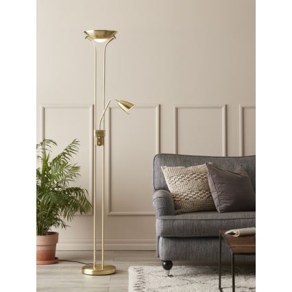 Markslöjd 111242 - Candeeiro de chão com regulação DETROIT 1xR7s/300W + 1xGU10/35W/230V latão