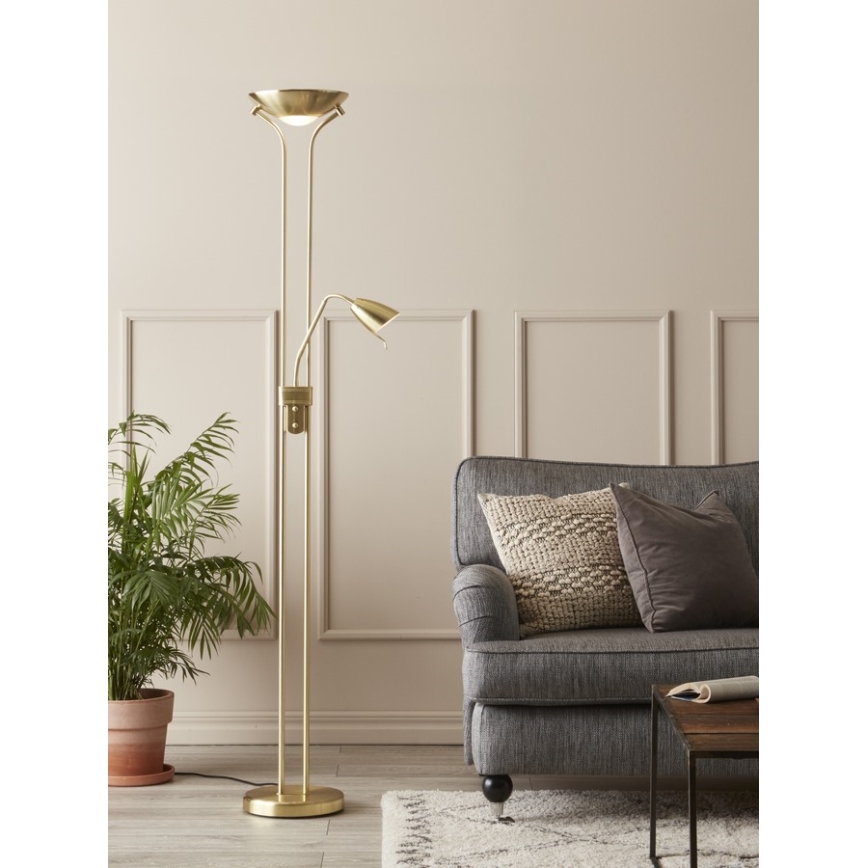 Markslöjd 111242 - Candeeiro de chão com regulação DETROIT 1xR7s/300W + 1xGU10/35W/230V latão