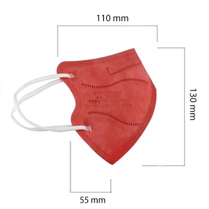Máscara de tamanho de criança FFP2 Kids NR CE 0370 rosa escuro 1pcs