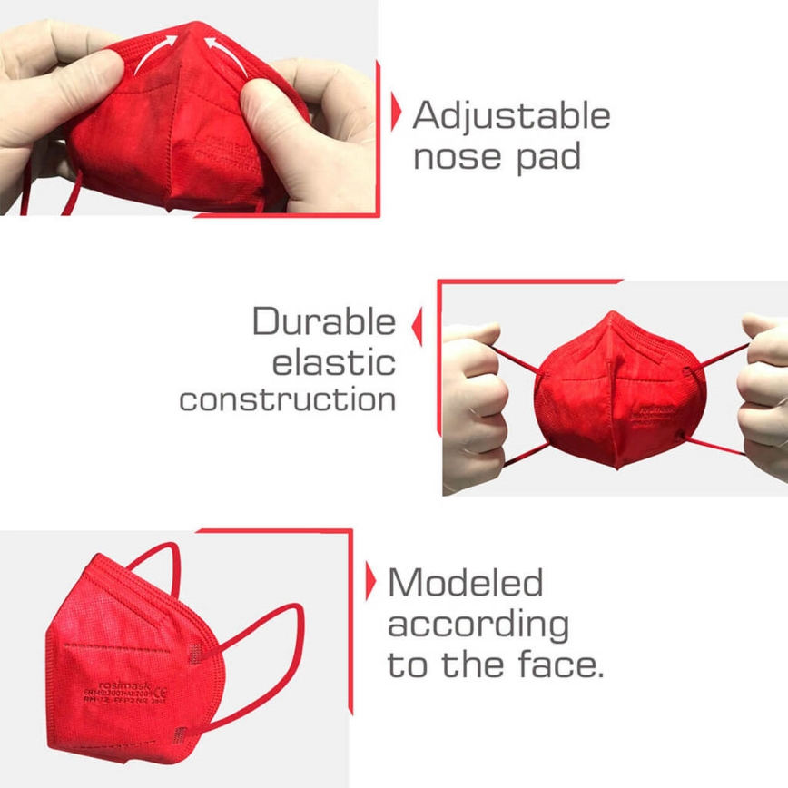 Máscara de tamanho de criança FFP2 ROSIMASK MR-12 NR amarela 1pc