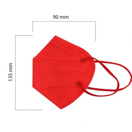 Máscara de tamanho de criança FFP2 ROSIMASK MR-12 NR vermelha 20pcs