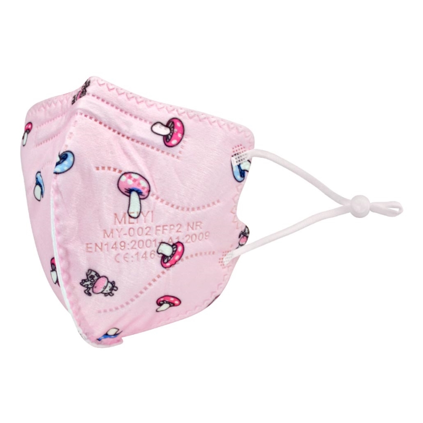 Máscara de tamanho infantil FFP2 NR Kids cogumelos 1pc