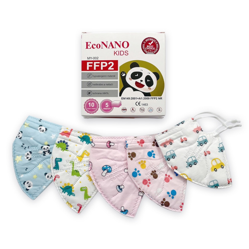 Máscara de tamanho infantil FFP2 NR Kids cogumelos 1pc