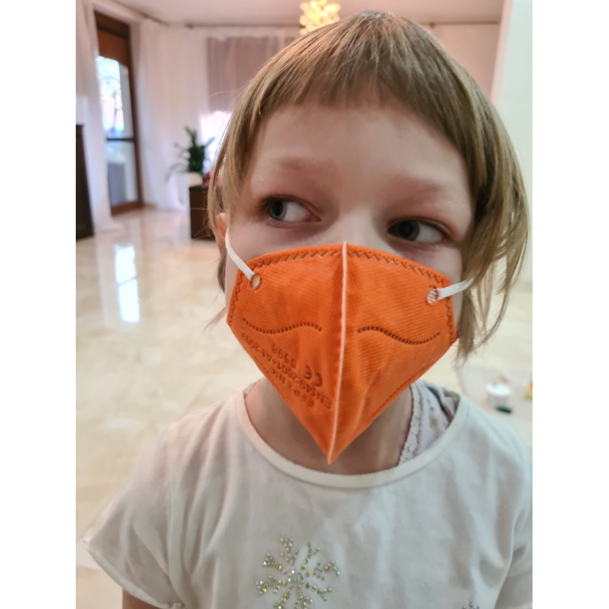 Máscara infantil FFP2 NR Kids laranja 100pcs