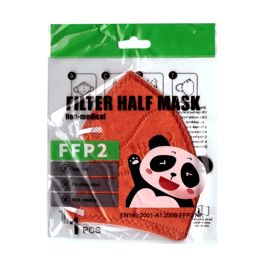 Máscara infantil FFP2 NR Kids laranja 100pcs
