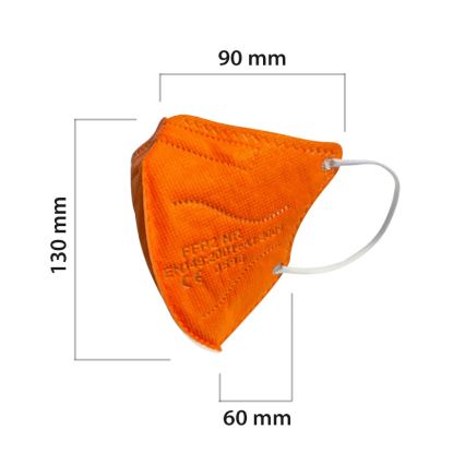 Máscara infantil FFP2 NR Kids laranja 100pcs