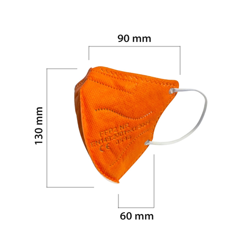 Máscara infantil FFP2 NR Kids laranja 100pcs